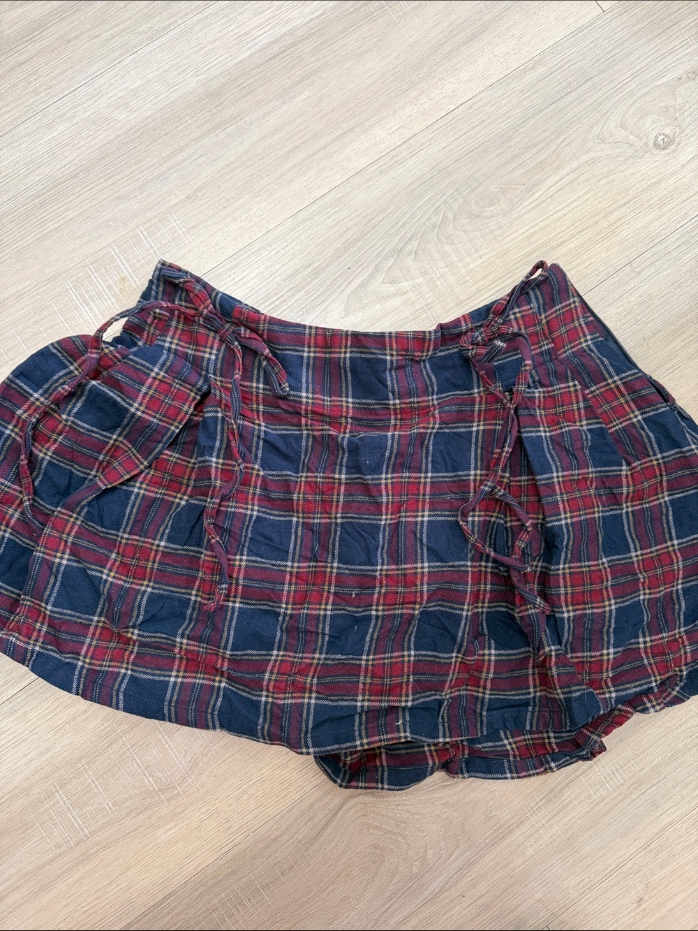 Sincerly Jules Navy and Red Plaid Skirt